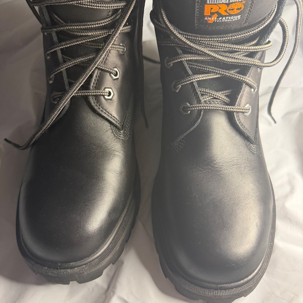 Timberland PRO Mens Direct Attach 6 Inch Work Boot 12W Black Leather Waterproof
